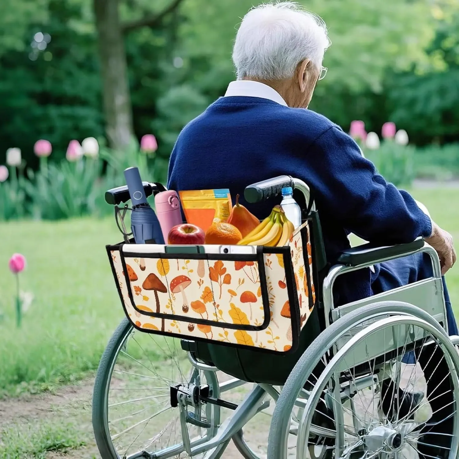 Cute Mushroom Rollator Bag with Storage Pockets Walker Basket Walker Accessories Walker Bags for Folding Walker for Elderly Gifts