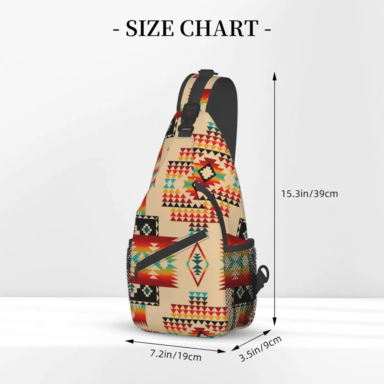Cute Native American Sling Backpack Casual Indian Chest Bags Crossbody Travel Hiking Daypack For Women Men