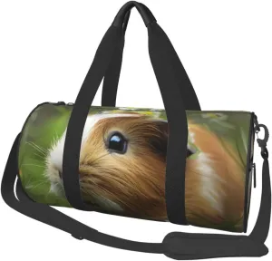 Cute Pet with Flower Printed Sports Gym Bag for Men Women Foldable Duffel Bag Carry On Weekender Bag for Travel Sports