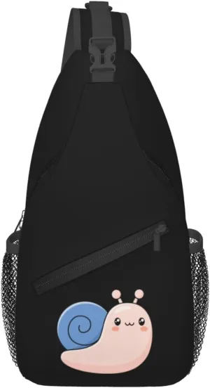 Cute Snail Crossbody Bags For Women Men Chest Backpack Gym Shoulder Bag Travel Outdoor Sports Casual Crossbody Bags
