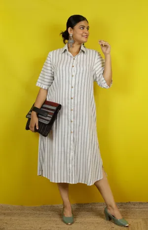 Daisy- White Collar Checked Dress
