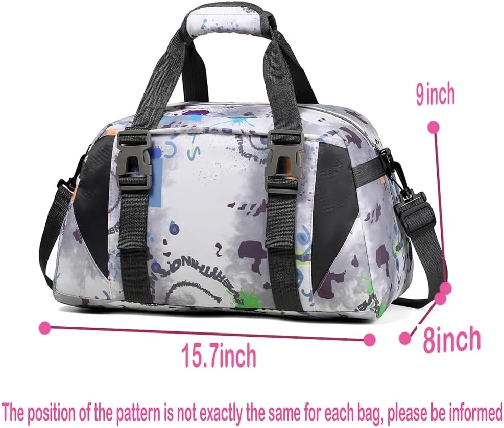 Dance Bag,Dance Bag for Girls, Gym Sport bag for Boys & Girls,Kids Overnighter Duffel Bags(Art pattern, Small)