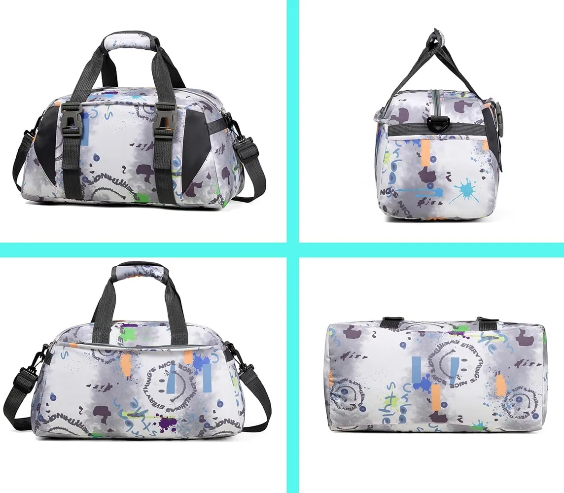Dance Bag,Dance Bag for Girls, Gym Sport bag for Boys & Girls,Kids Overnighter Duffel Bags(Art pattern, Small)