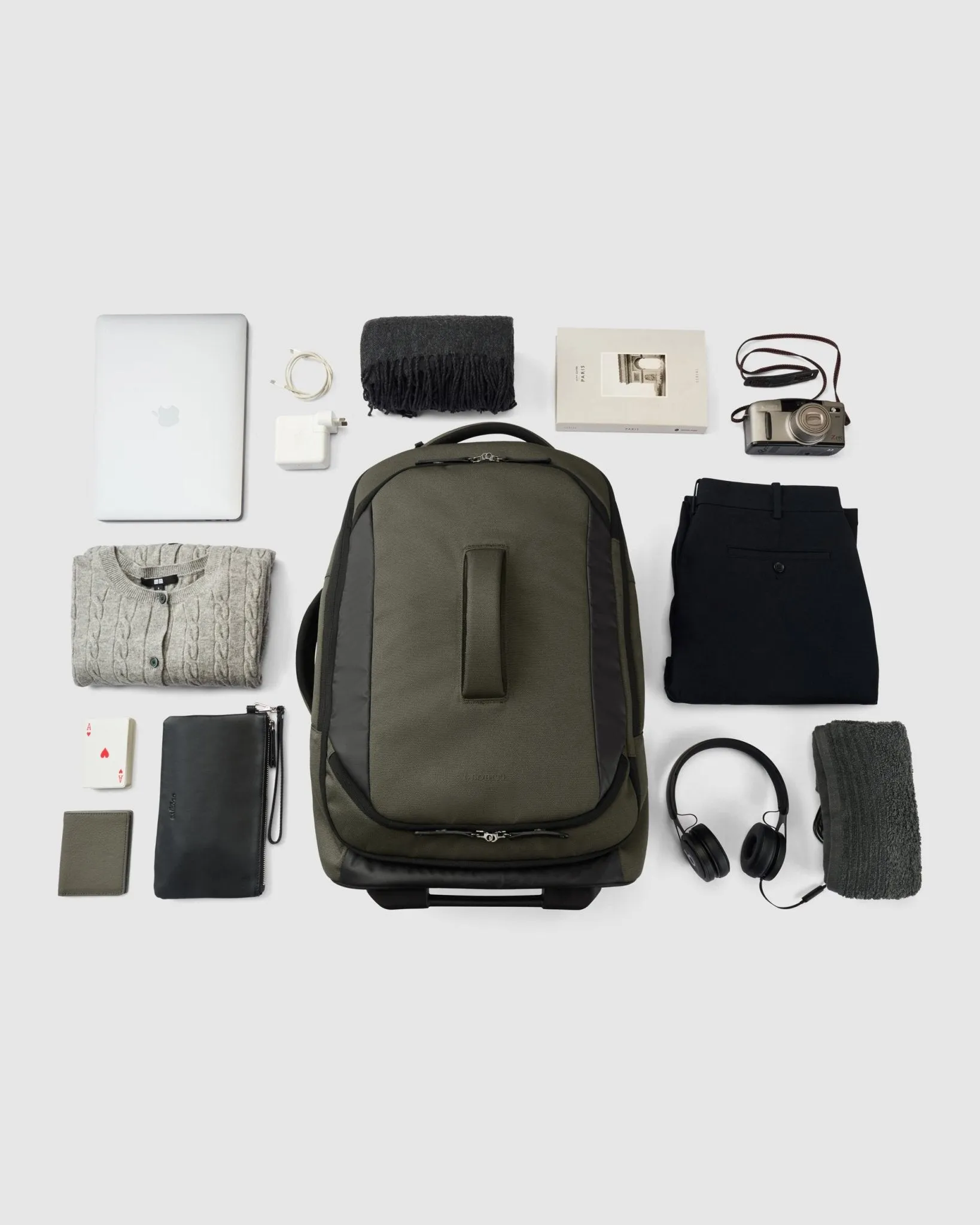 Darley Wheeled Duffle Backpack - Olive Green