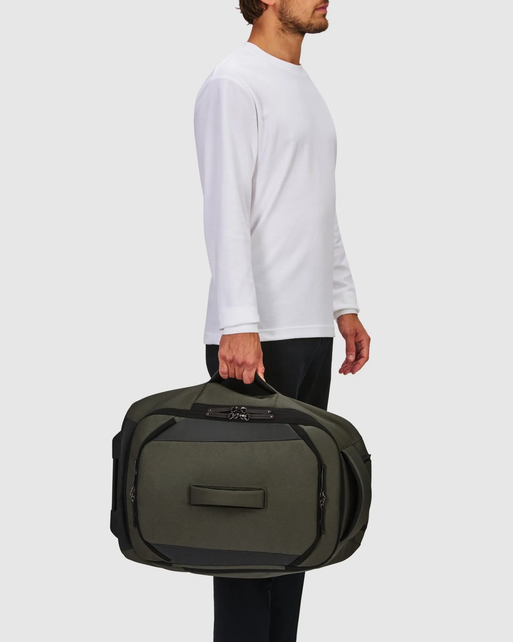Darley Wheeled Duffle Backpack - Olive Green