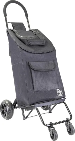 dbest products Trolley Dolly Rover with Bag, 4 Wheeled Grocery Shopping Cart Push Folding Utility Hand Truck Swivel Wheels Garden Lightweight Luggage Carrito de Compras Plegable