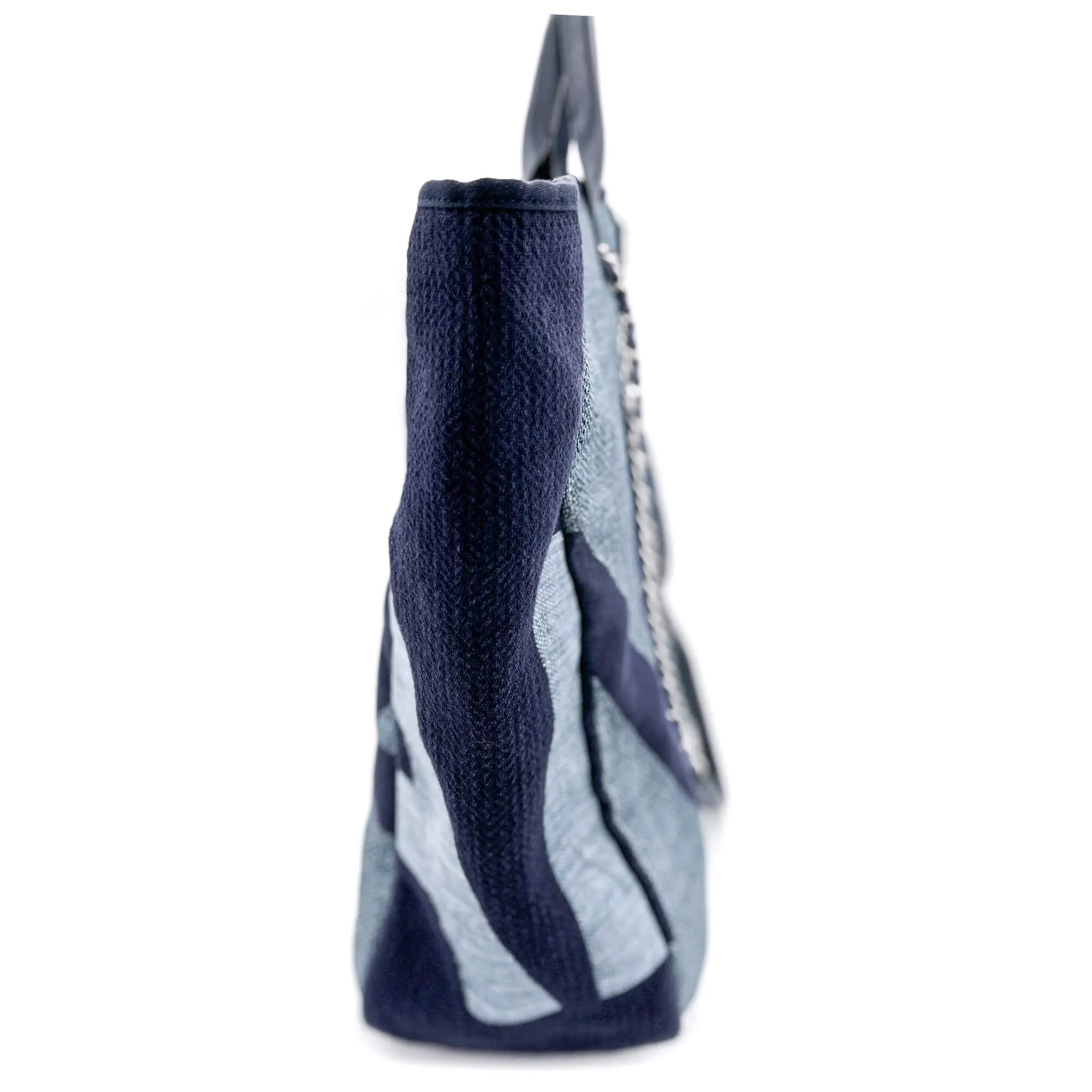 Deauville Shopping Tote Two-Way Raffia Navy Blue