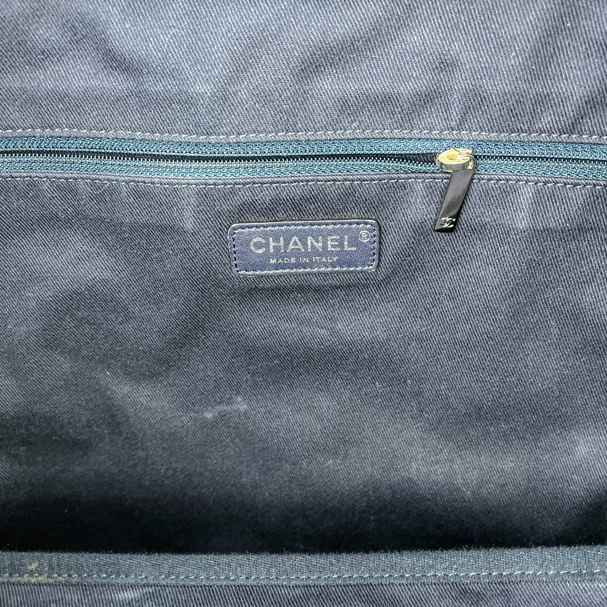 Deauville Shopping Tote Two-Way Raffia Navy Blue