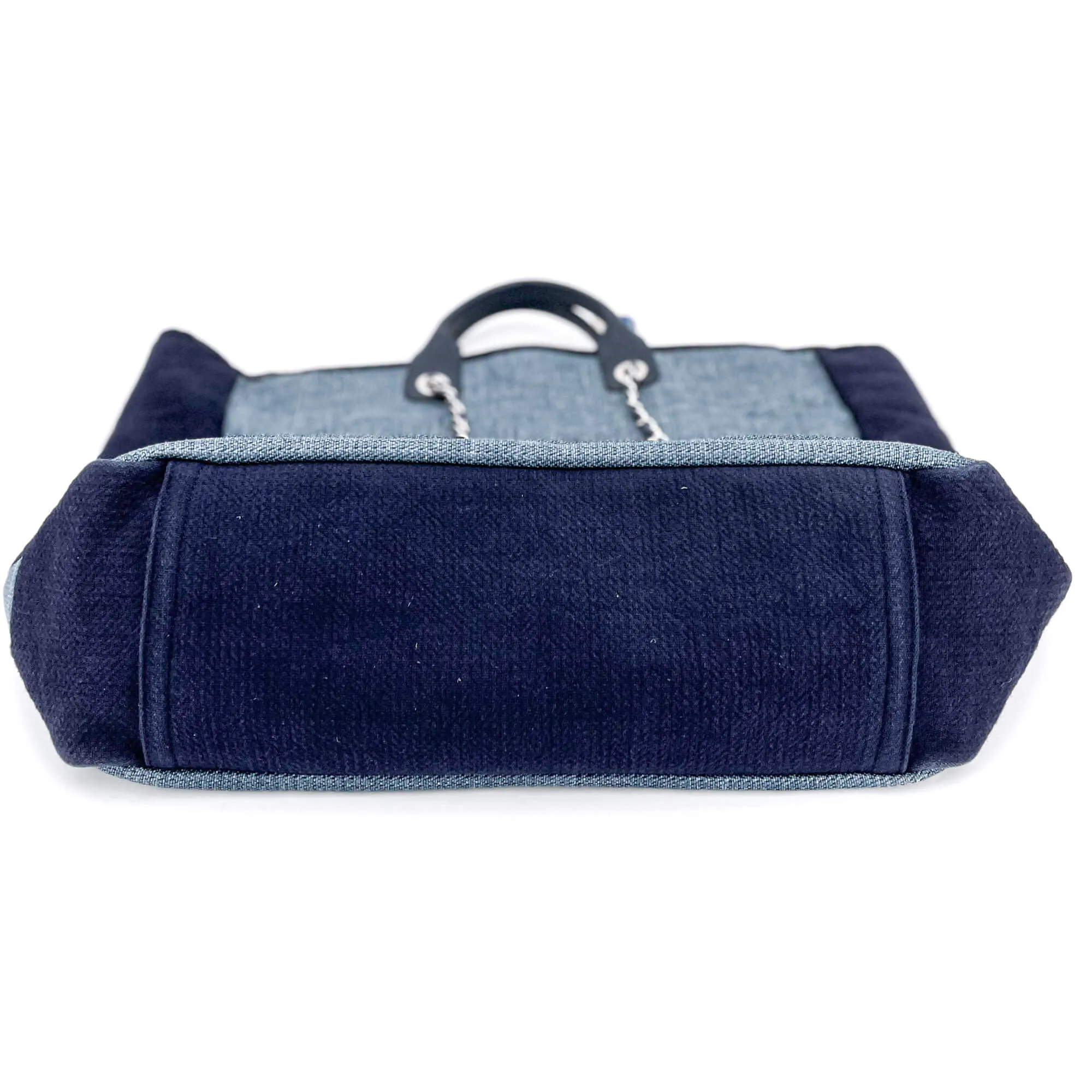 Deauville Shopping Tote Two-Way Raffia Navy Blue