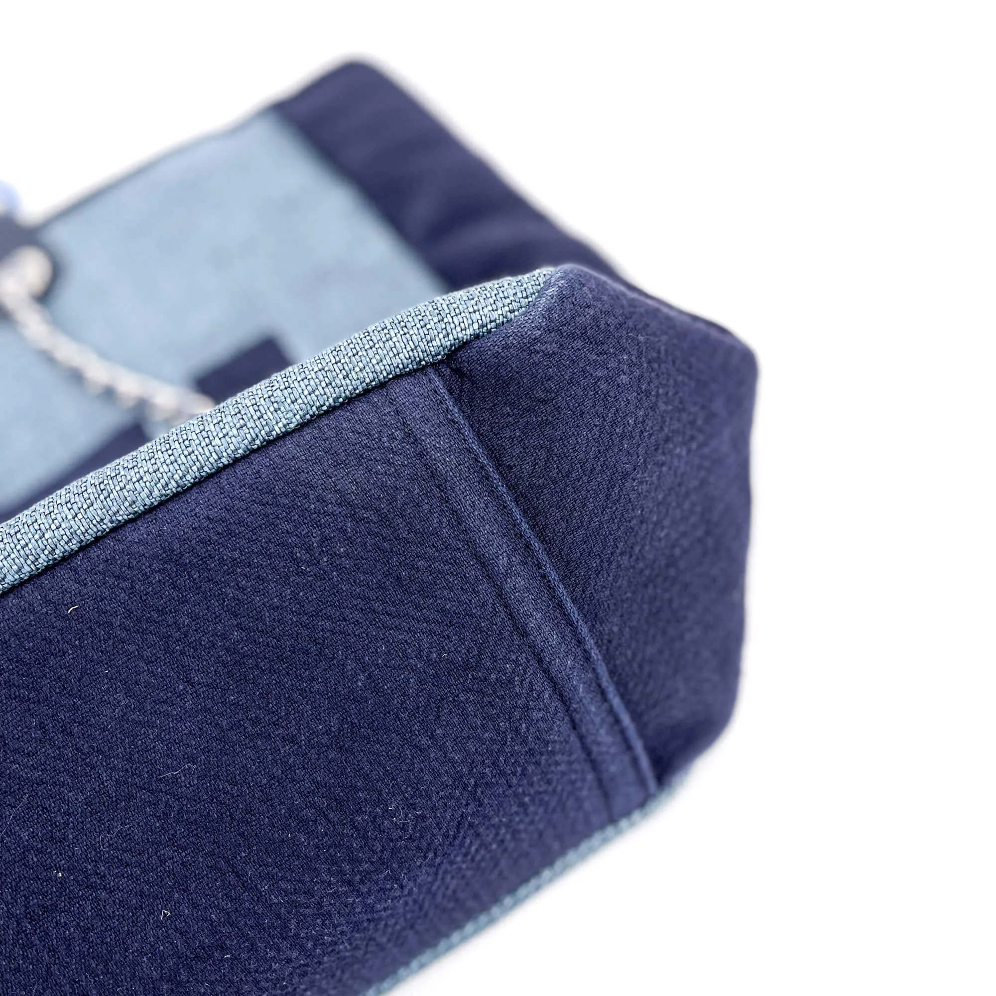 Deauville Shopping Tote Two-Way Raffia Navy Blue