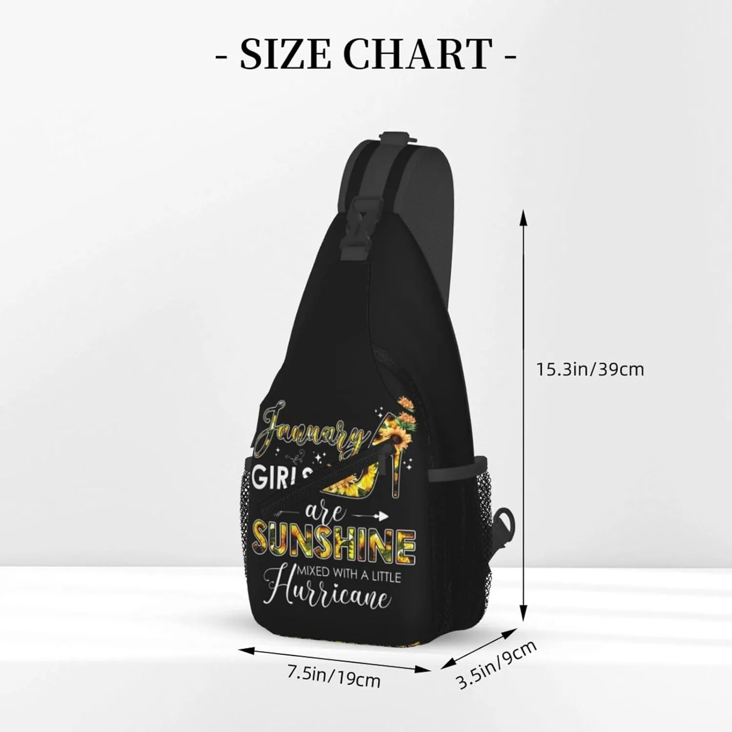 December Womens Are Sunshine Mixed With A Little Hurricane Crossbody Bag Cross Chest Bag Adjustable Sling Backpack Sports Gym Shoulder Bags Travel Cycling Daypack Diagonally Casual Rucksack