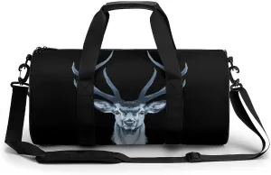Deer Head Gym Bag for Women Men Travel Duffle Bag Carry on Weekender Tote Bag Lightweight