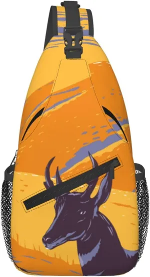 Deer In The Grassland Crossbody Bags For Women Men Chest Backpack Gym Shoulder Bag Travel Outdoor Sports Casual Crossbody Bags