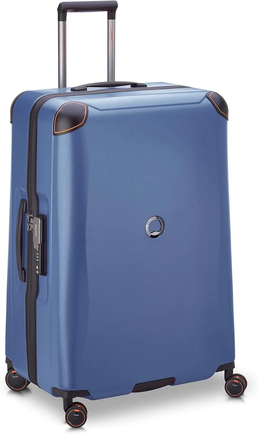 DELSEY PARIS Cactus Hardside Luggage with Spinner Wheels, Navy, Checked-Large 28 Inch
