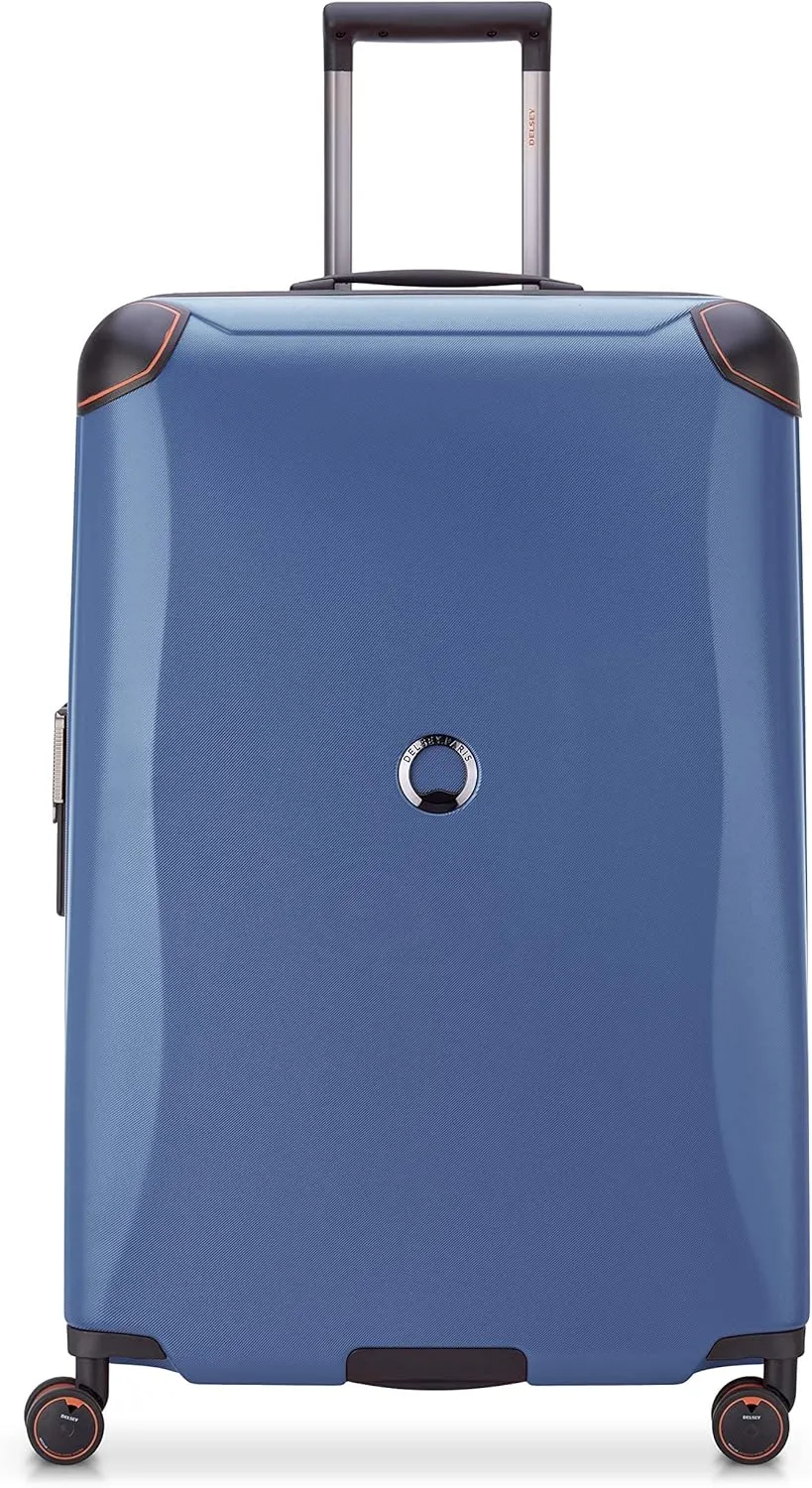DELSEY PARIS Cactus Hardside Luggage with Spinner Wheels, Navy, Checked-Large 28 Inch