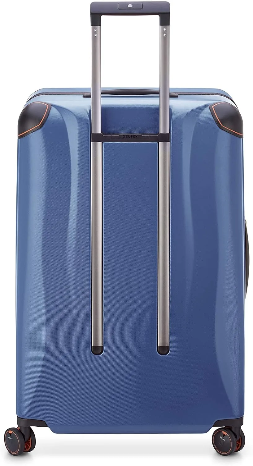 DELSEY PARIS Cactus Hardside Luggage with Spinner Wheels, Navy, Checked-Large 28 Inch