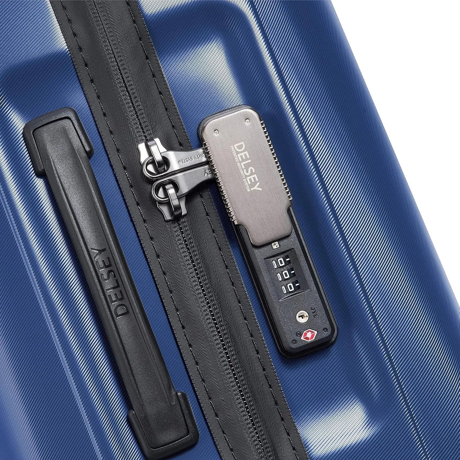 DELSEY PARIS Cactus Hardside Luggage with Spinner Wheels, Navy, Checked-Large 28 Inch