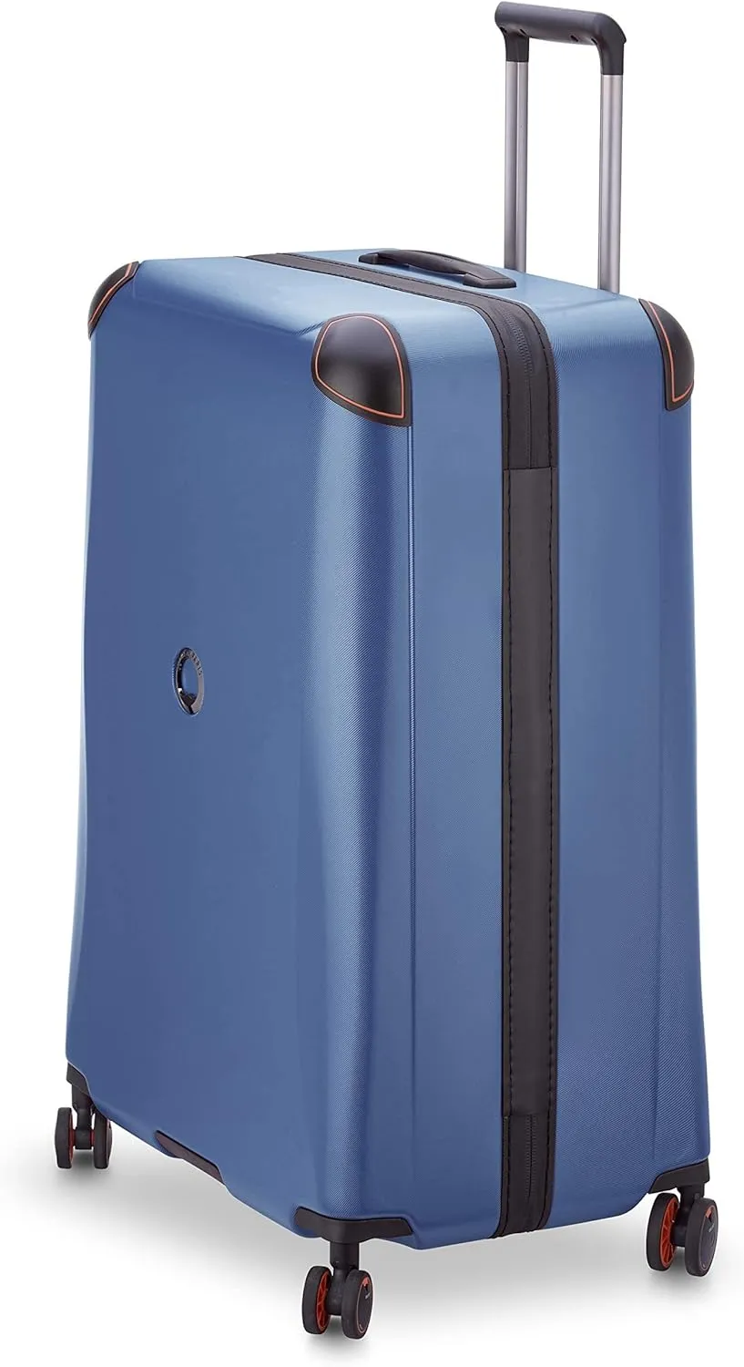 DELSEY PARIS Cactus Hardside Luggage with Spinner Wheels, Navy, Checked-Large 28 Inch