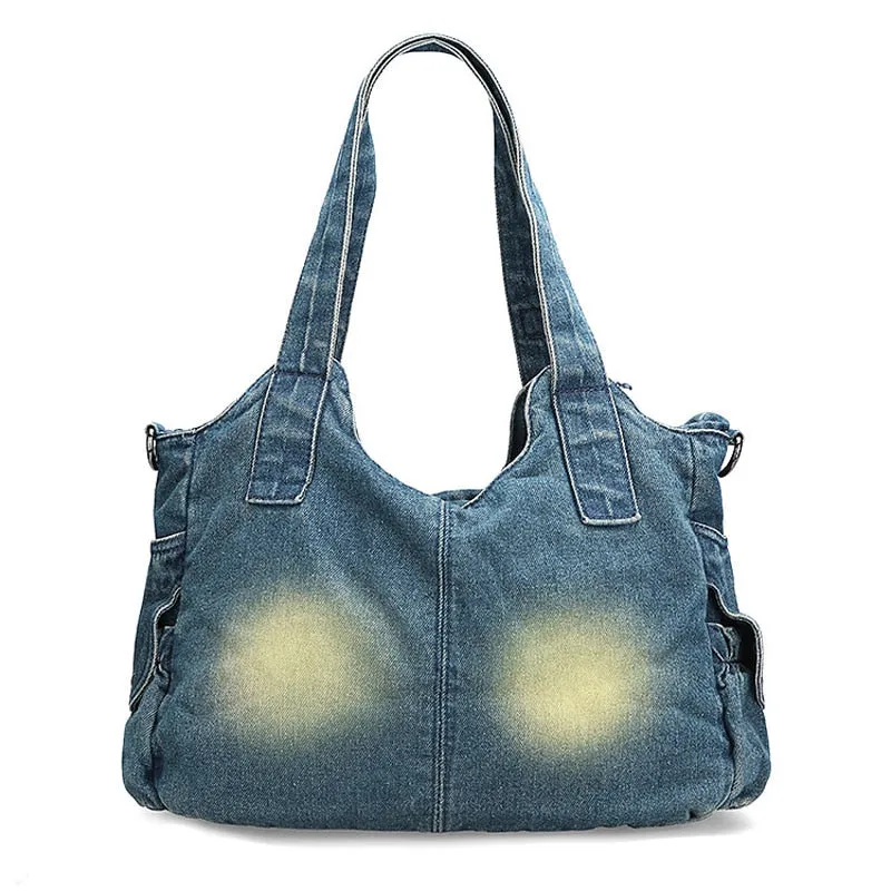 Denim & Black Crossbody Shoulder Bag