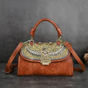 Diamond Studded Retro Shoulder Handbag