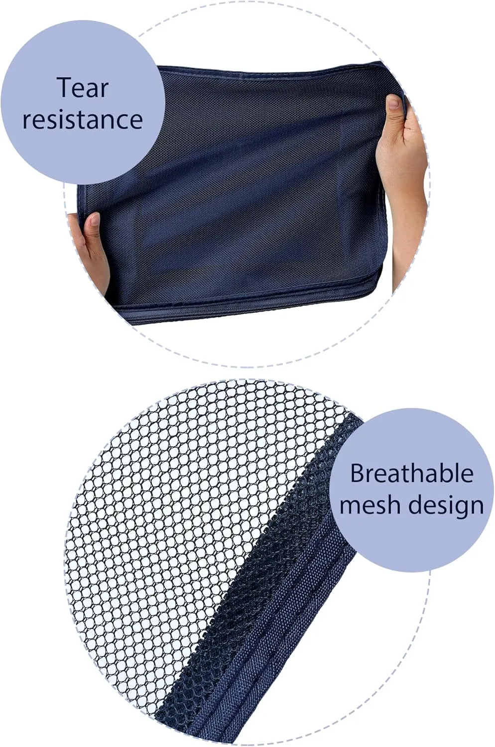 DIMJ Packing Cubes for Travel - 8 Pcs Travel Cubes for Suitcase Lightweight Travel Essential Bag with Large Toiletries Bag for Clothes Shoes Cosmetics Toiletries (Navy Blue)