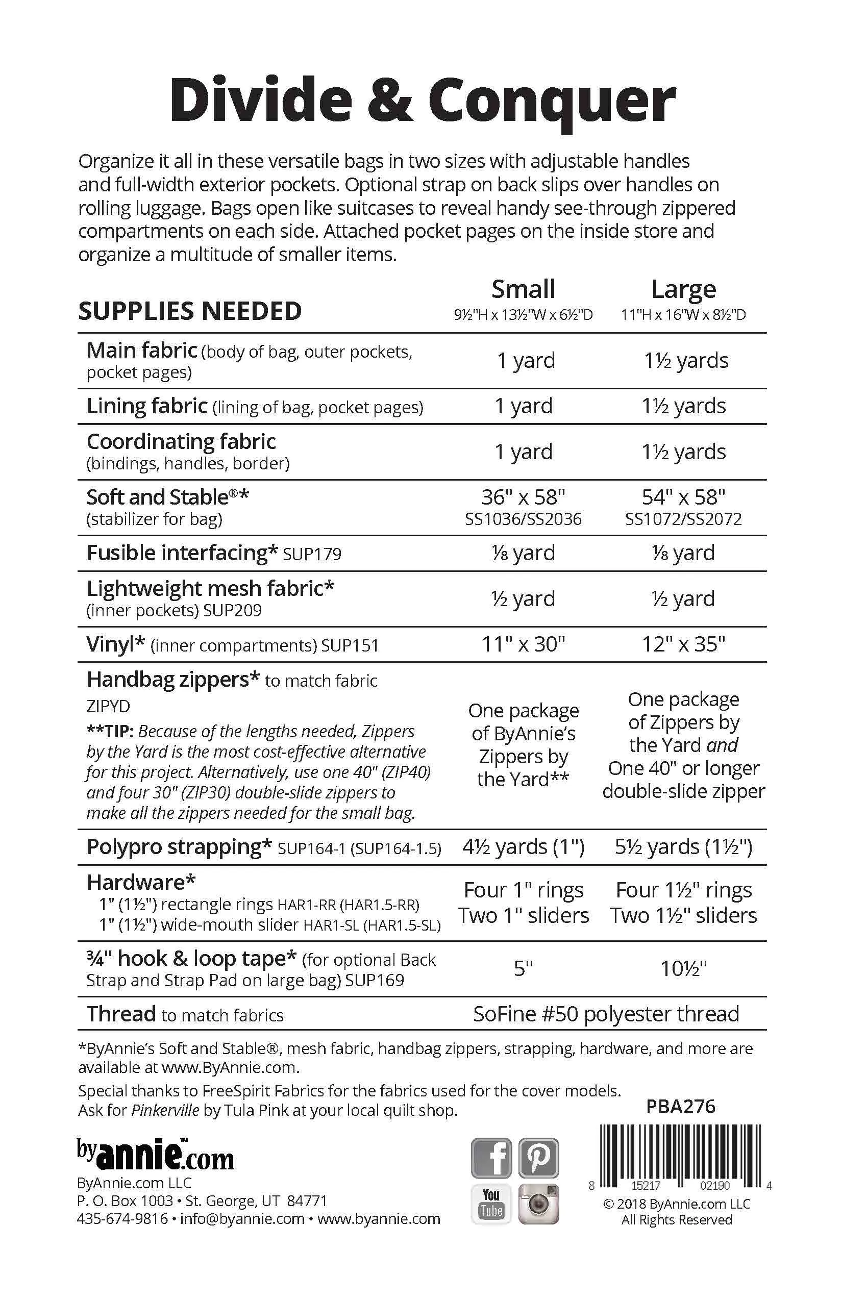 Divide & Conquer - Personal Sized Carry-On - Patterns by Annie