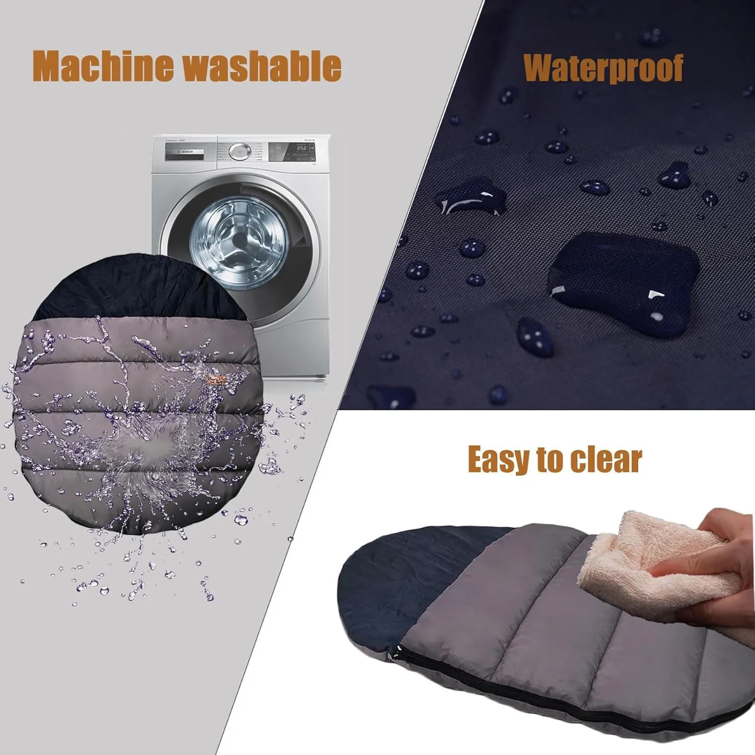 Dog Sleeping Bag, Portable Camping Bed, Waterproof Travel Dog Bed, Extra Large Dog Bed for Traveling with Compression Sack