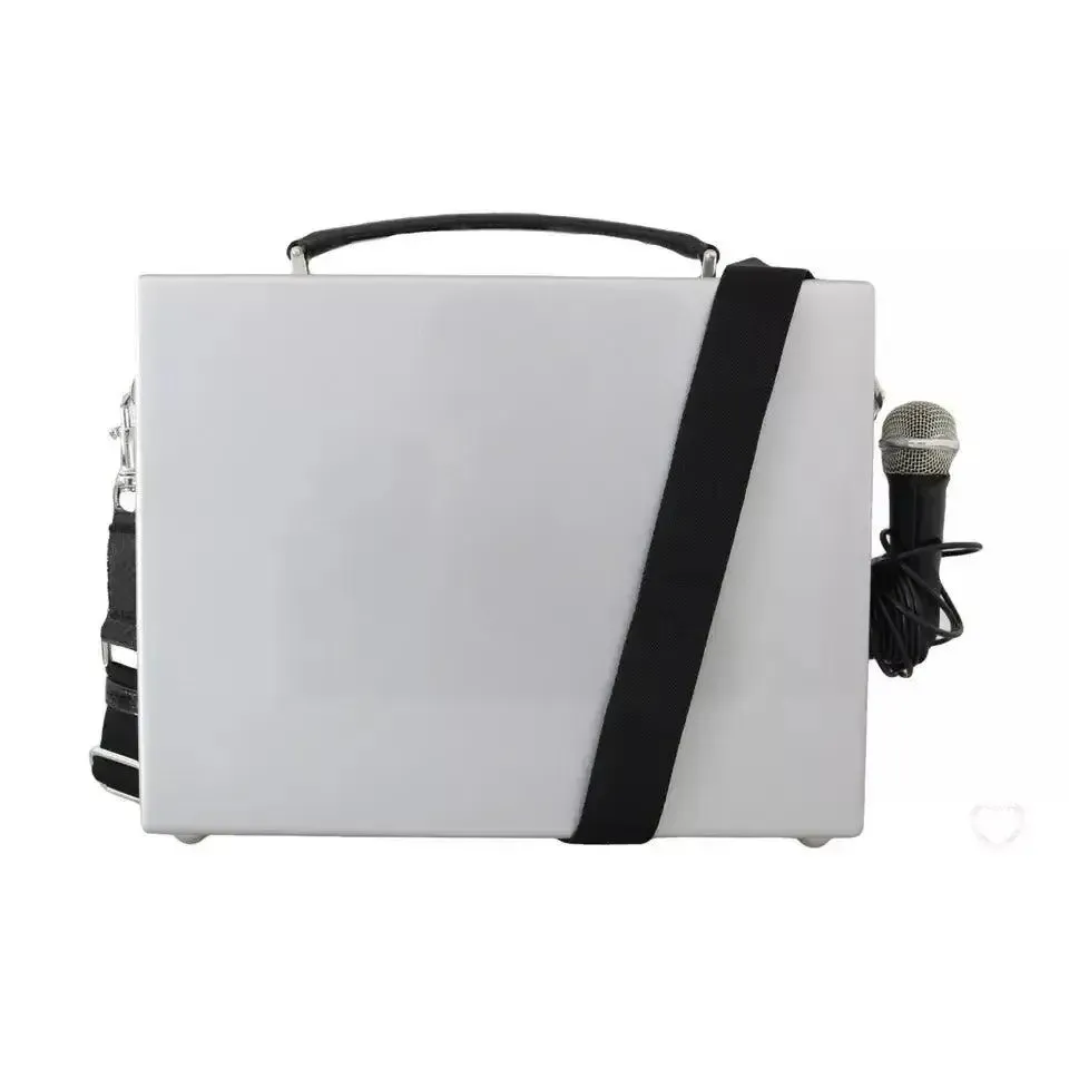 Dolce & Gabbana Silver Retro Radio Boombox Limited Edition Handmade Wood Bag