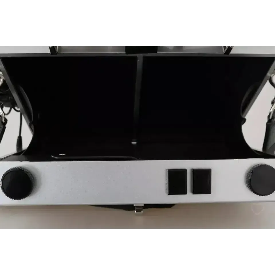 Dolce & Gabbana Silver Retro Radio Boombox Limited Edition Handmade Wood Bag