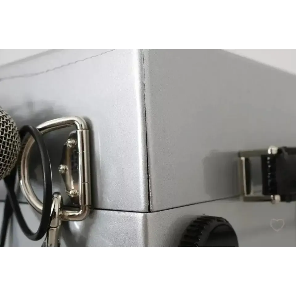 Dolce & Gabbana Silver Retro Radio Boombox Limited Edition Handmade Wood Bag