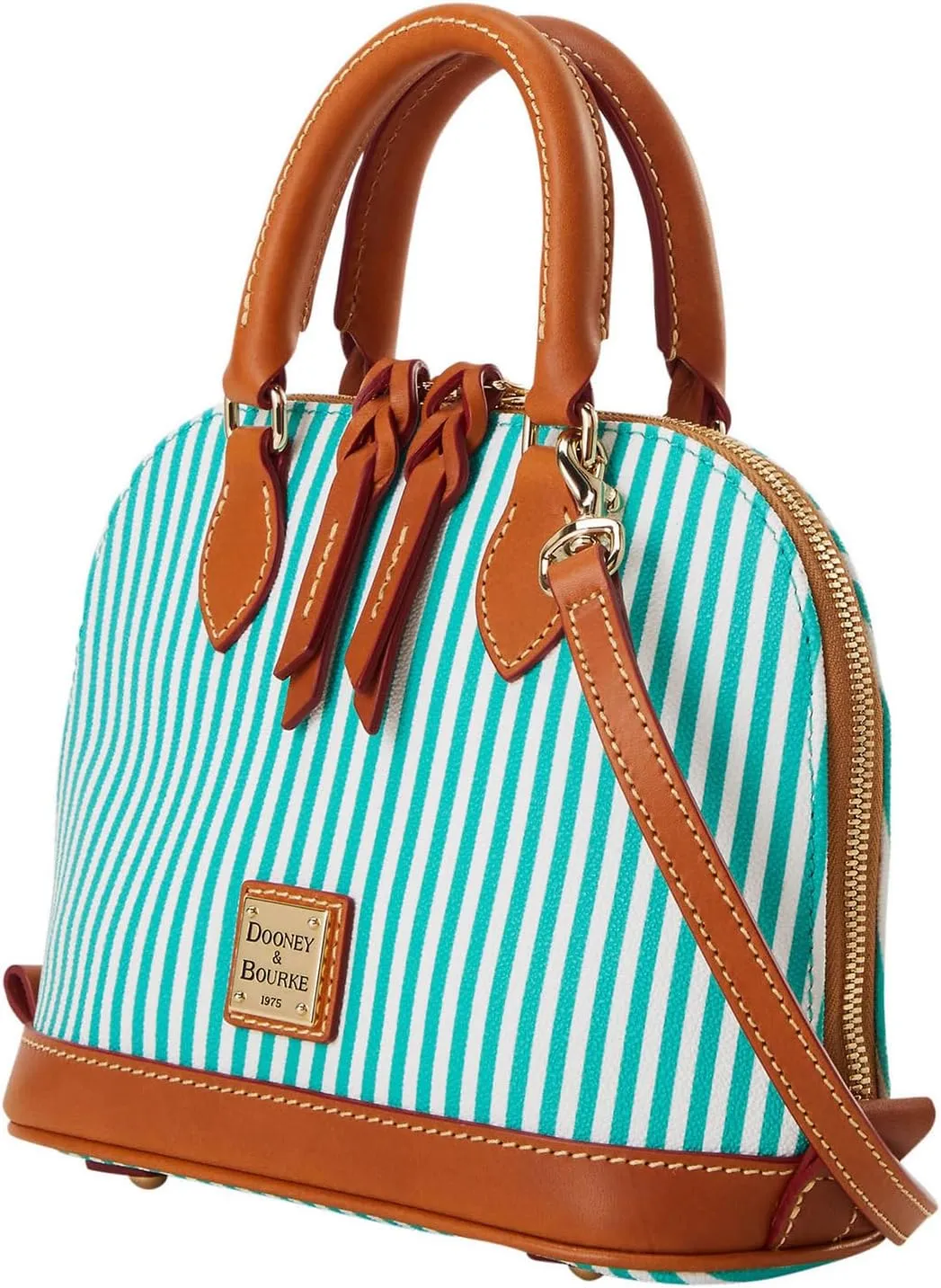 Dooney & Bourke Handbags for Women, Seaview Bitsy Small Striped Satchel Bags for Women, Removable Crossbody Strap