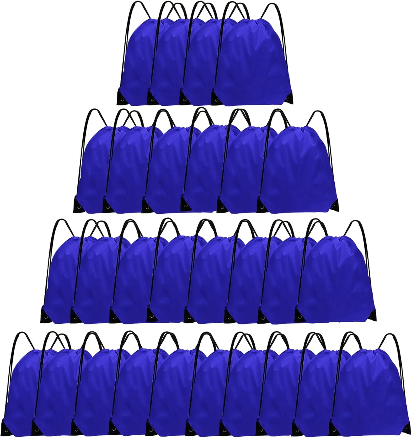 Drawstring Bags 28 PCS Drawstring Backpack Bulk String Backpack Cinch Bag Sackpack for Men Women Gym (Navy Blue)