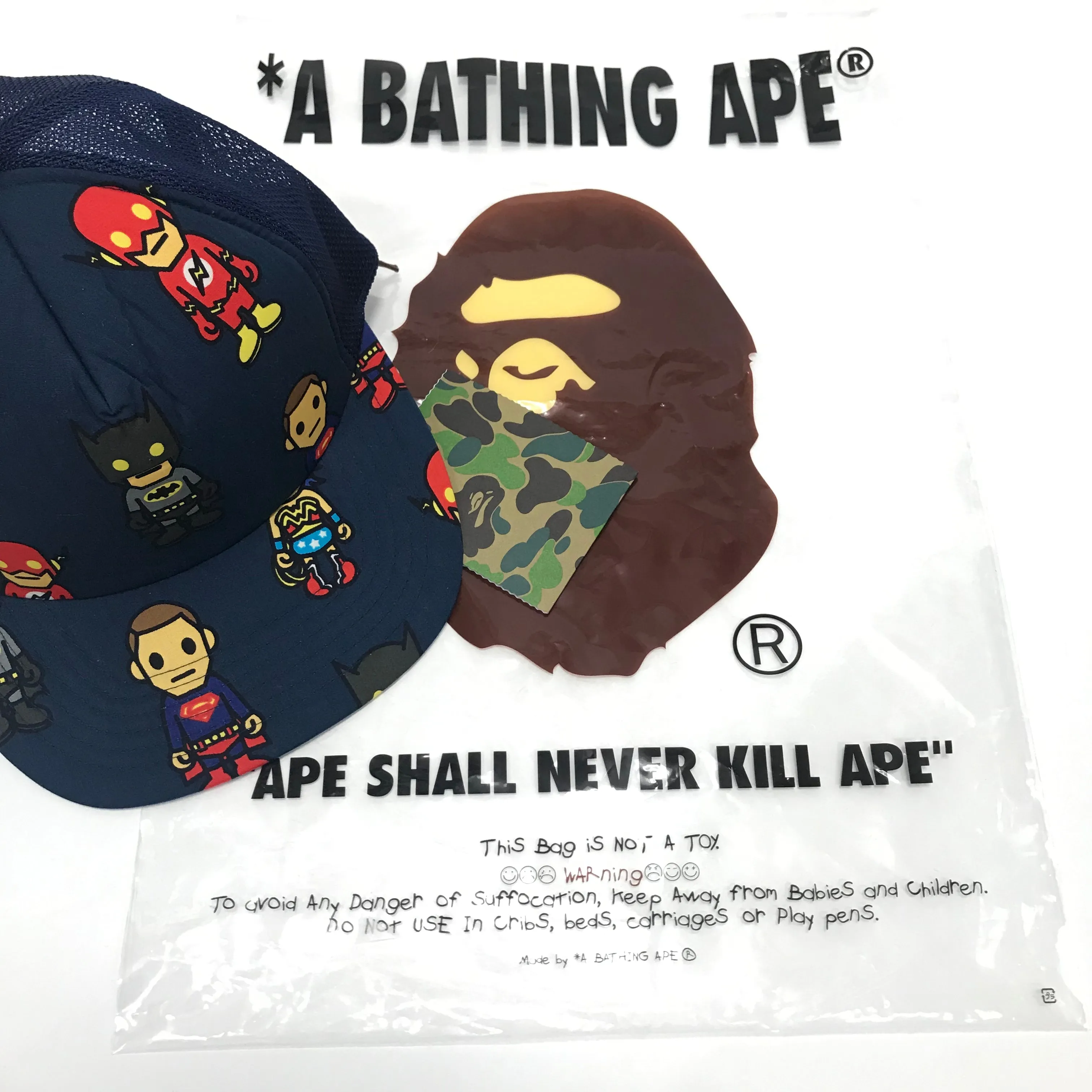 DS! A Bathing Ape Bape x DC Comics Mesh Trucker Cap Navy