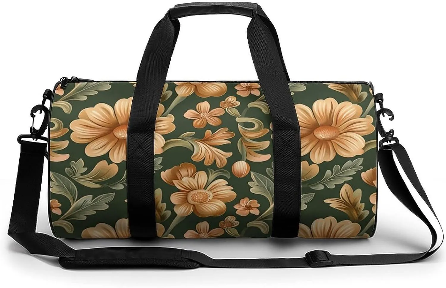 Duffel Bag for Men Women Gym Bag Beautiful Green Pattern Travel Duffel Bag Waterproof Overnight Bag for Sports Workout