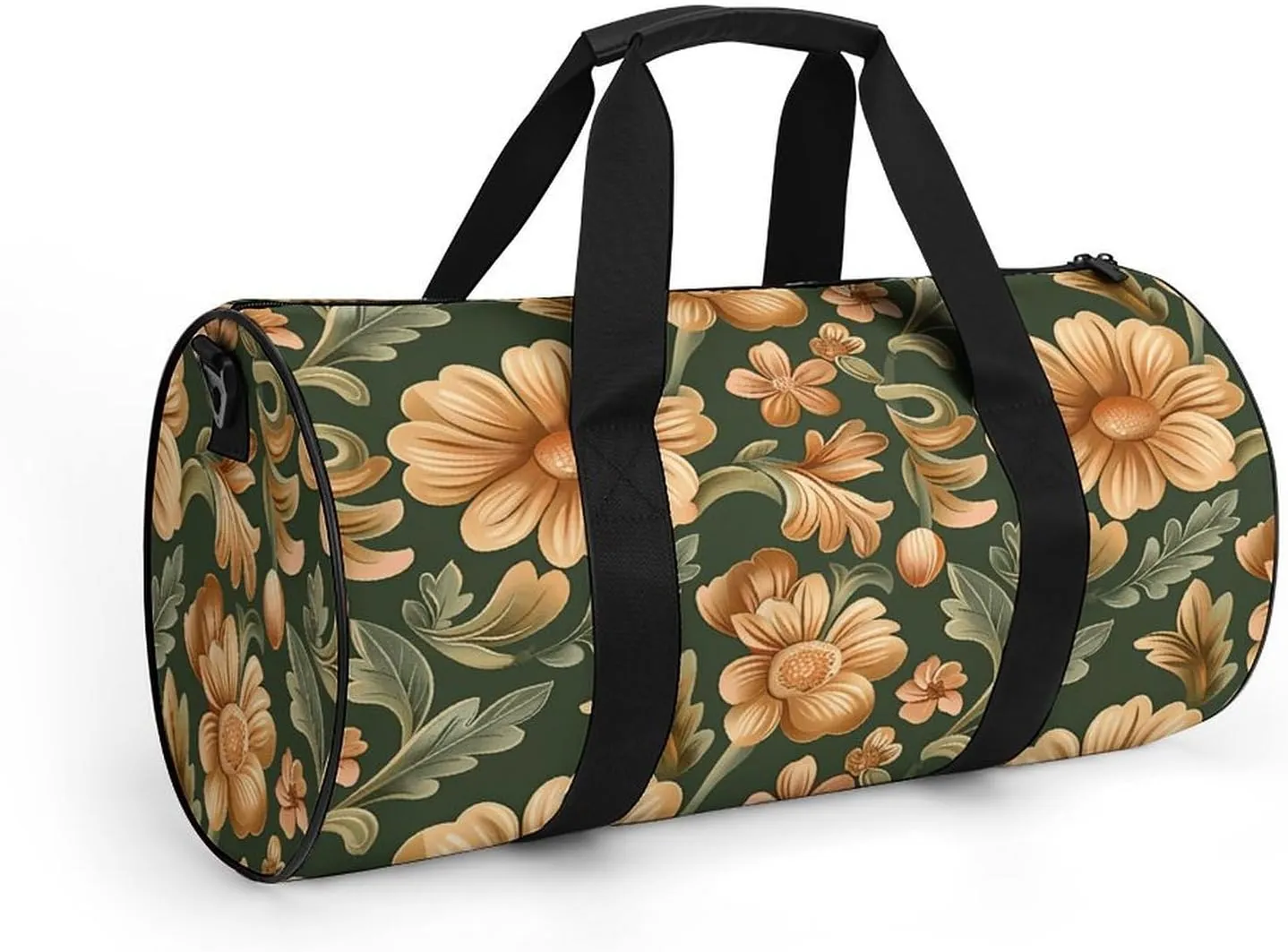Duffel Bag for Men Women Gym Bag Beautiful Green Pattern Travel Duffel Bag Waterproof Overnight Bag for Sports Workout