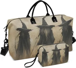 Duffel Bag for Traveling, Retro Witch Gothic Gym Bags with Multiple Interior Pockets for Women Men Toiletry Purse Included 20.5”x 1.9” x 13.8”