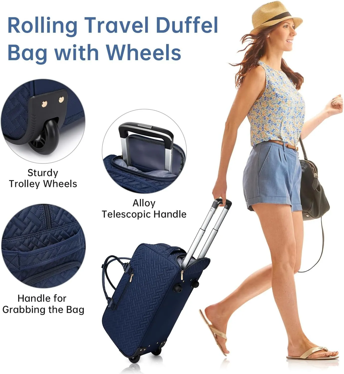 Duffle Bag for Travel, Weekender Bag with Shoe Compartment, Carry On Overnight Bag for Women with Toiletry Bag, Gym Bag with Wet Pocket, Hospital Bags for Labor and Delivery Beige