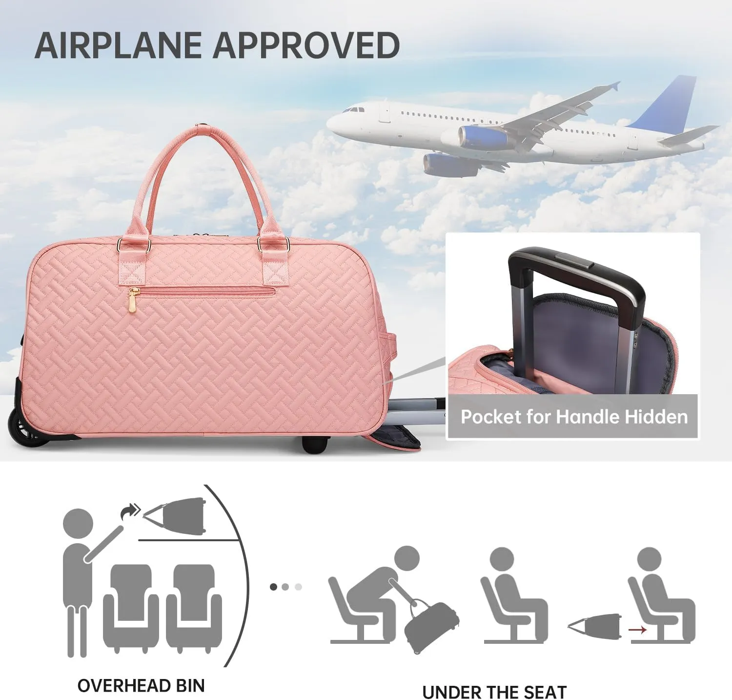 Duffle Bag for Travel, Weekender Bag with Shoe Compartment, Carry On Overnight Bag for Women with Toiletry Bag, Gym Bag with Wet Pocket, Hospital Bags for Labor and Delivery Beige