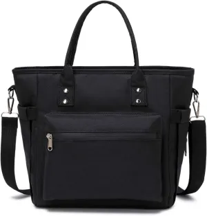 Durable Insulated Lunch Bag Thermal Food Storage Tote Bags Water Resistant Ice Cooler with Long Shoulder Strap Big Volume Lunch Boxes For Adult Men Women Picnic Working Outing (Black)