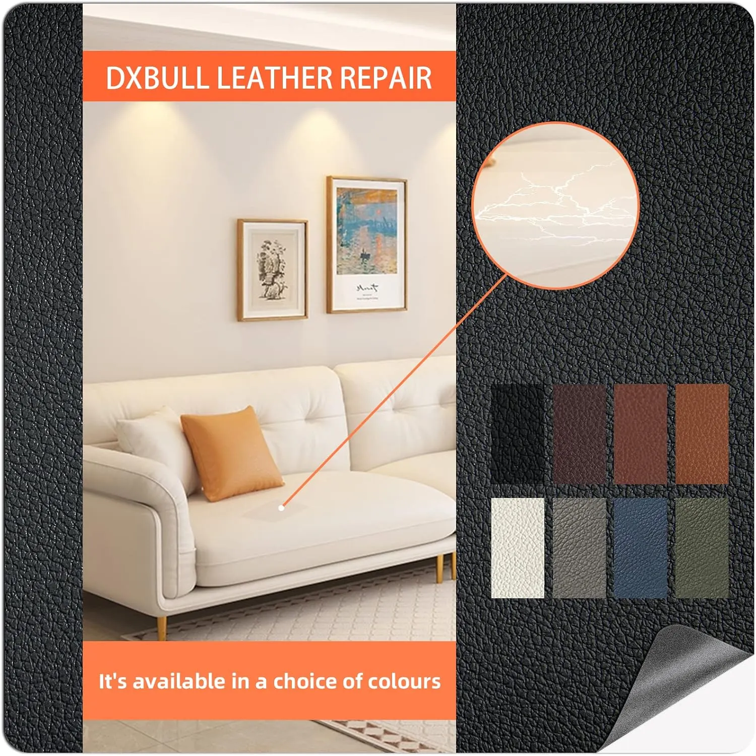 DXBULL Large Leather Repair Patch 35.4x78.7 inch Repair Tape Self-Adhesive for Furniture Sofas Car Seats Chair Couches Handbags Jackets Decorative Home Hotel Wall (Dark Coffee)
