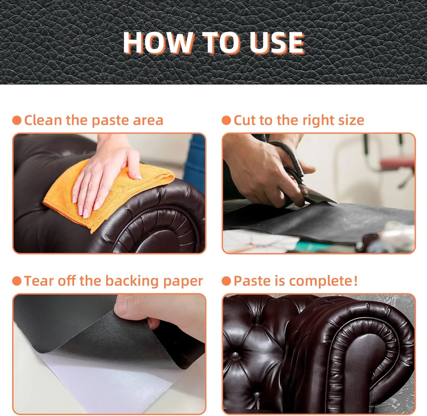 DXBULL Large Leather Repair Patch 35.4x78.7 inch Repair Tape Self-Adhesive for Furniture Sofas Car Seats Chair Couches Handbags Jackets Decorative Home Hotel Wall (Dark Coffee)