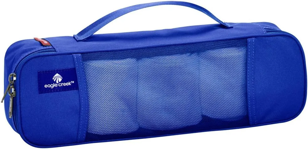 Eagle Creek Pack-It Tube Cube - Small Packing Cube for Suitcases with Two-Way Zipper, Quick-Grab Handle, and Mesh Top for Visibility and Breathability, Blue Sea