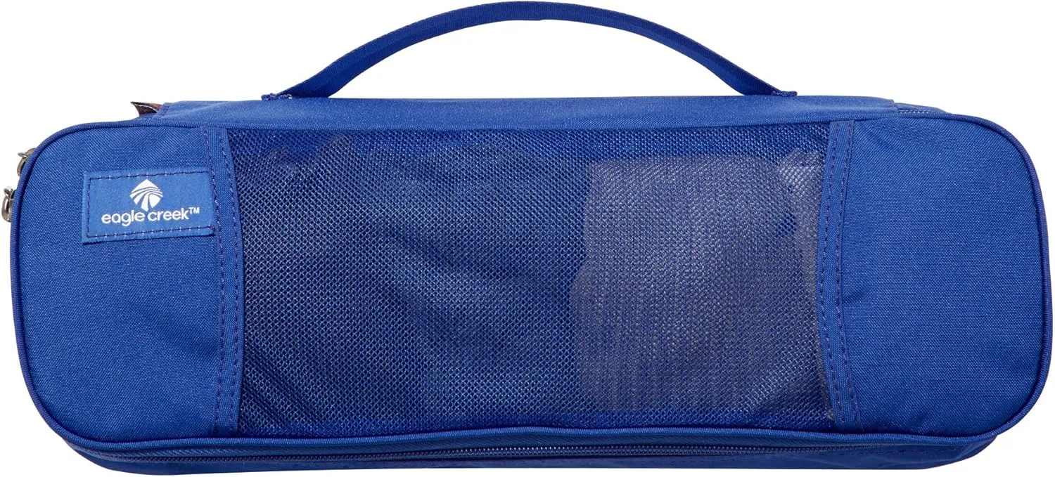 Eagle Creek Pack-It Tube Cube - Small Packing Cube for Suitcases with Two-Way Zipper, Quick-Grab Handle, and Mesh Top for Visibility and Breathability, Blue Sea