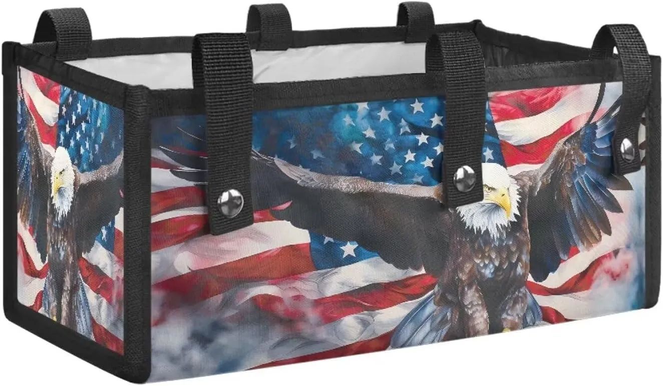 Eagle USA Flag Walker Accessories for Folding Walkers Attachment Large Capacity Waterproof Bags Hands-Free Storage Basket with Storage Pockets for Travel