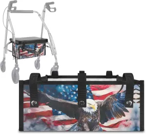 Eagle USA Flag Walker Accessories for Folding Walkers Attachment Large Capacity Waterproof Bags Hands-Free Storage Basket with Storage Pockets for Travel