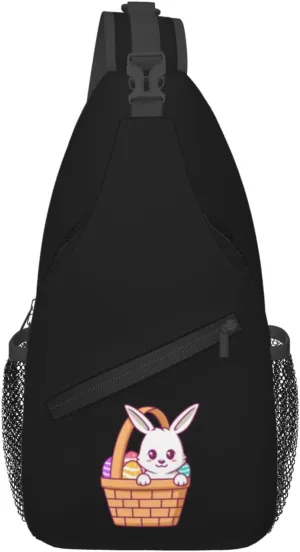 Easter Cartoon Rabbit Crossbody Bags For Women Men Chest Backpack Gym Shoulder Bag Travel Outdoor Sports Casual Crossbody Bags