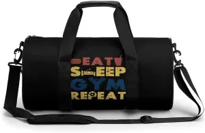 Eat Sleep Gym Sports Gym Bag Portable Duffel Bag Travel Workout Bag with Adjustable Strap for Men Women