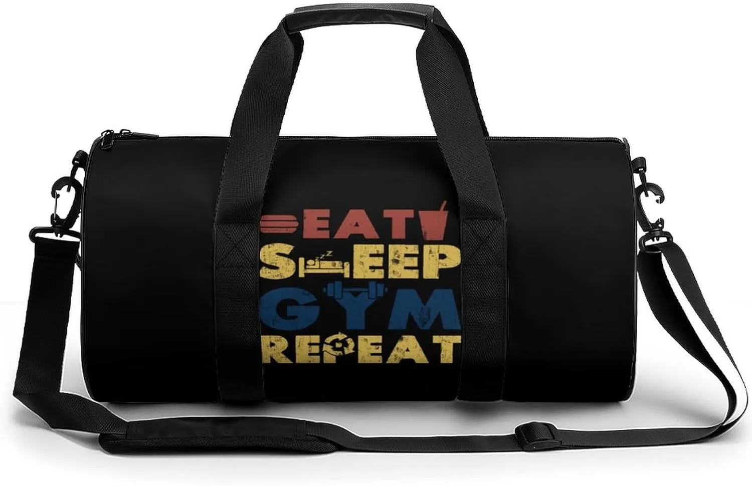 Eat Sleep Gym Sports Gym Bag Portable Duffel Bag Travel Workout Bag with Adjustable Strap for Men Women