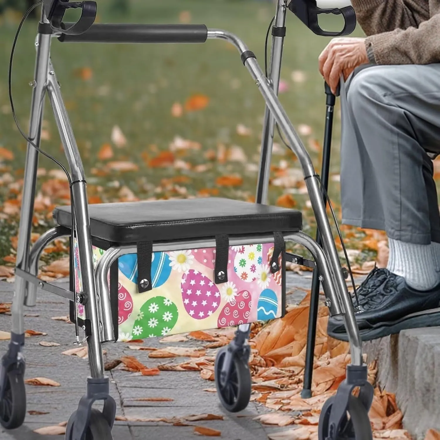 Eggs Walker Storage Bags Rollator Basket & Accessory Organizer Storage Seniors Under Seat Reusable Suitable for 4-Wheeled Wheelchairs