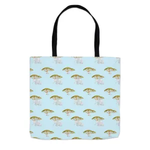 Elephant and Trees Pattern Tote Bag (Blue)